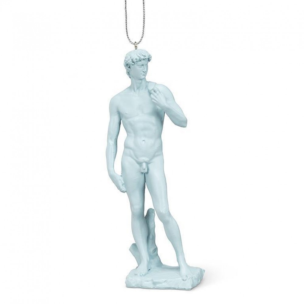 Pale Blue David Statue Ornament
