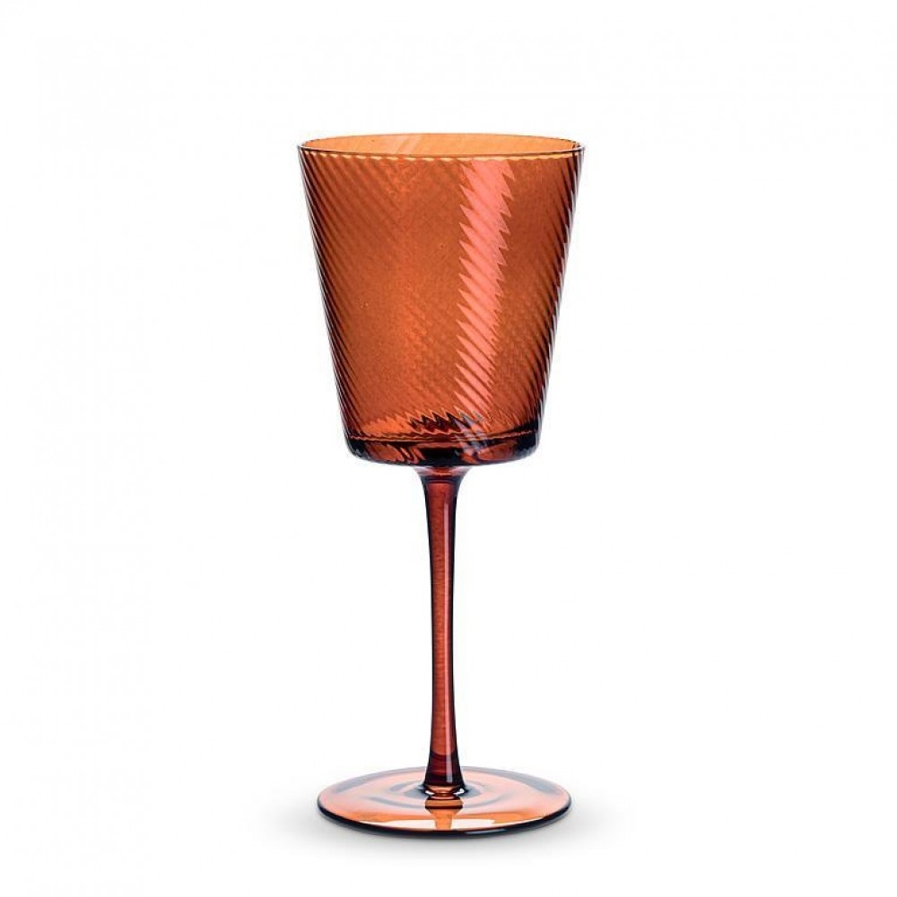 Picture of MDR Trading Inc. AB-27-TORA-GOB Dark Amber Optic Swirl Stemmed Wine Glass