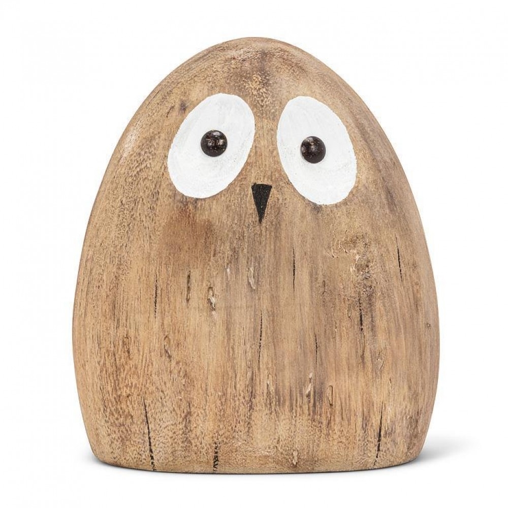 Medium Simple Wooden Owl Figurine