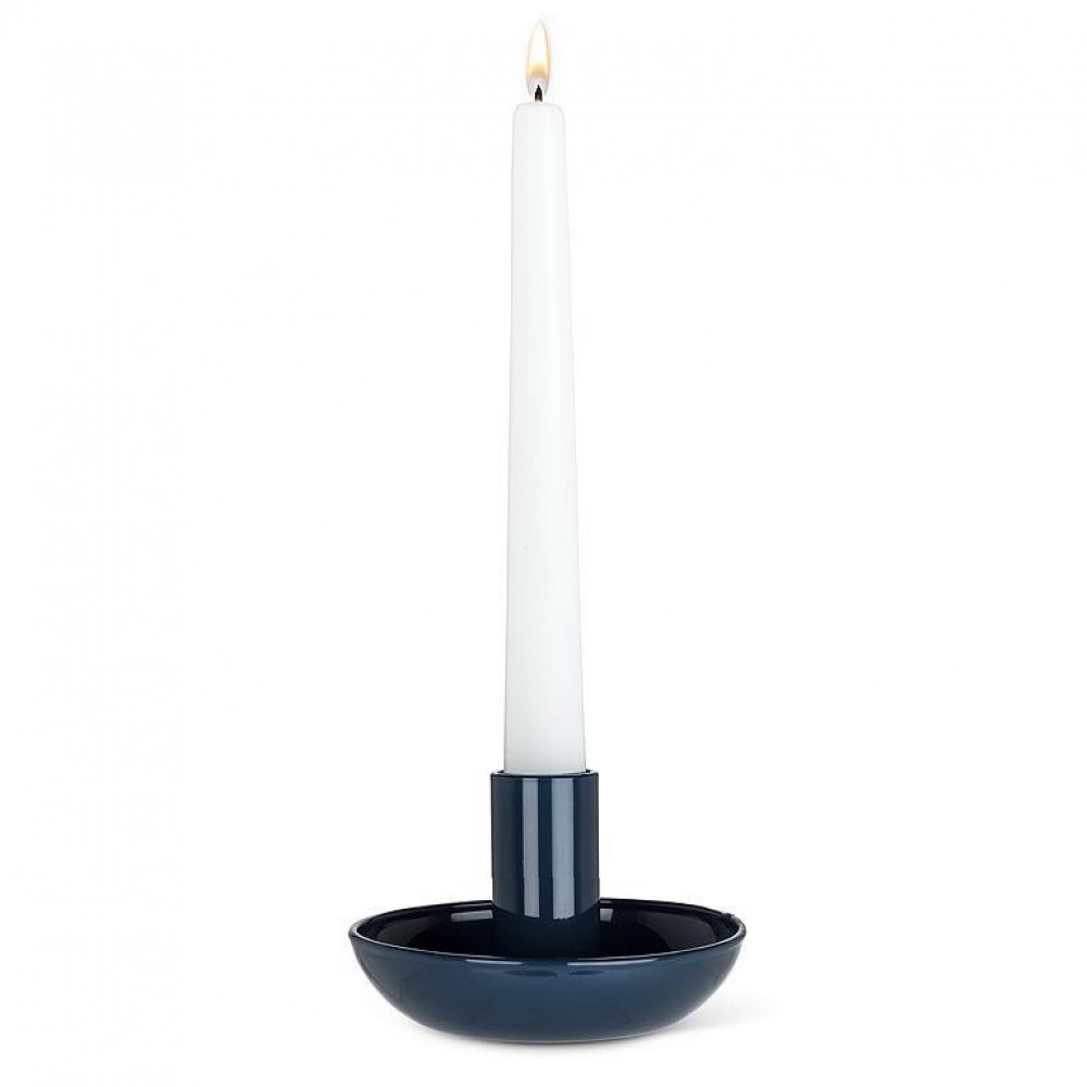 AB-27-PALLETTE-BLU Blue Pipe Taper Candle Holder