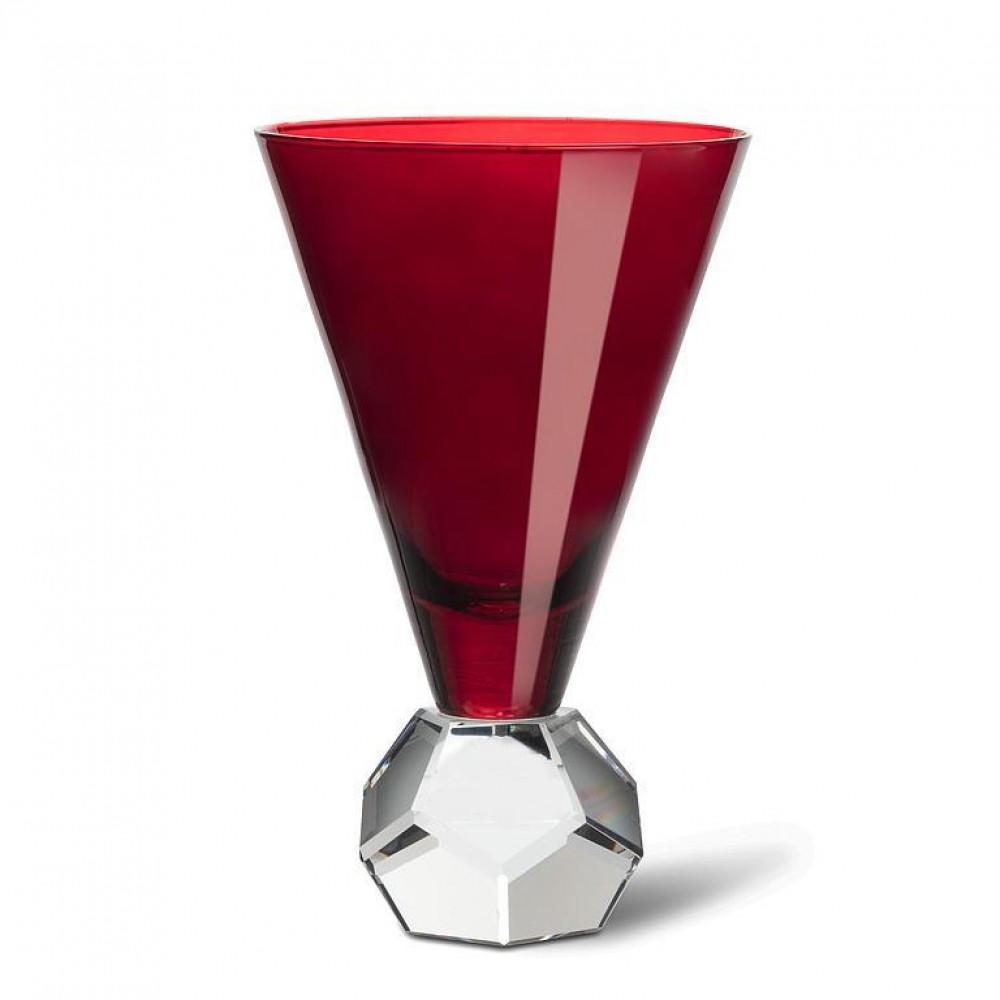 Picture of MDR Trading Inc. AB-27-RUBY-GOB Crystal Base On Dark Red Wine Glass