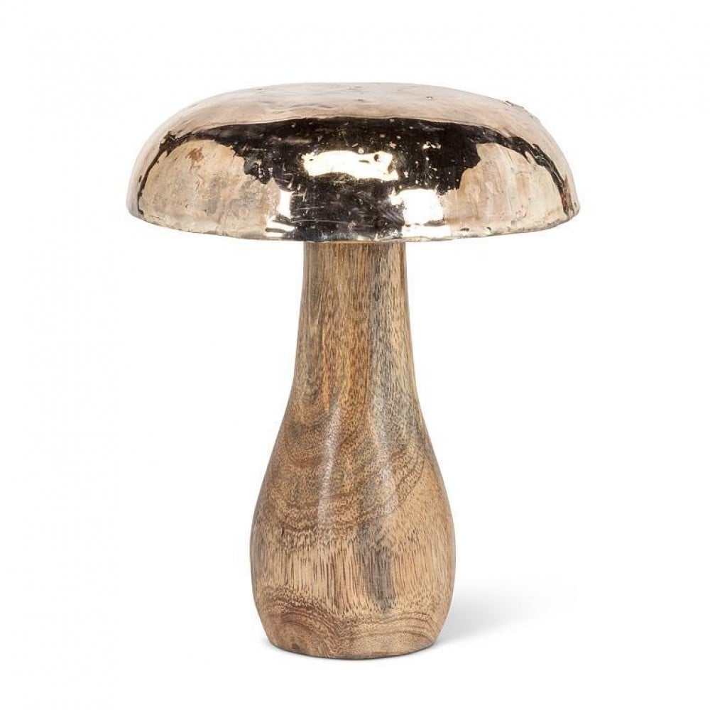 AB-43-GROVE-355-LG Large Mushroom With Silver Cap Figurine