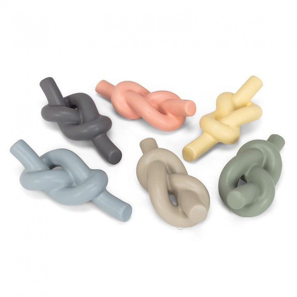 AB-27-OBJET-788 Set Of 6 Assorted Colors Small Knotted Rope Figurine