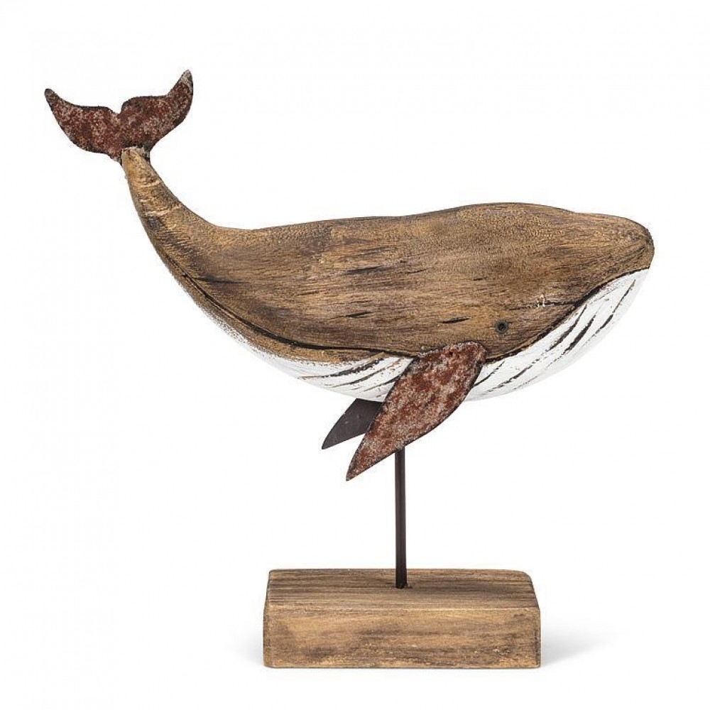 AB-27-SHORELINE-030_Q01 Medium Whale On Stand Figurine