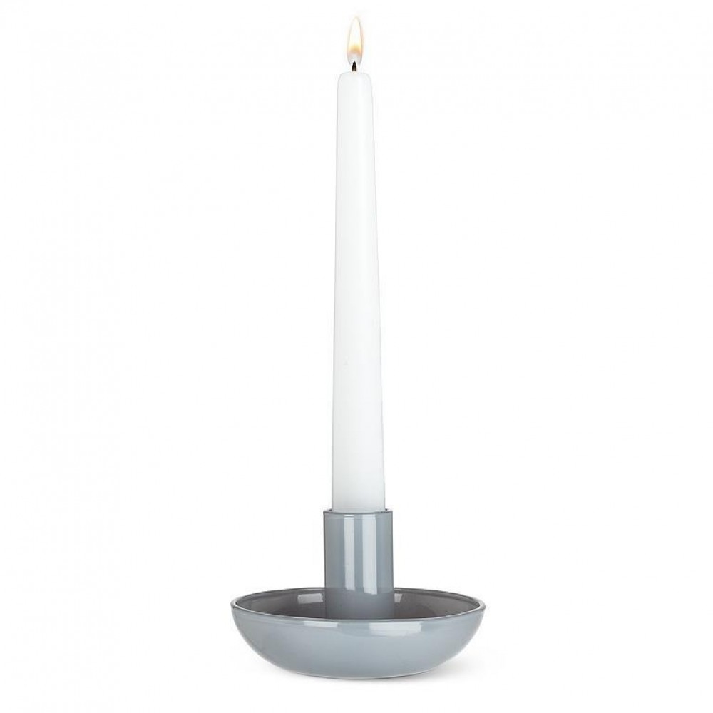 AB-27-PALLETTE-GRY Gray Pipe Taper Candle Holder