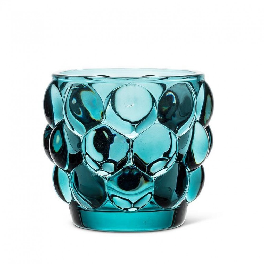 Bubble Glass Votive Candle Holder - Navy Blue - 3 Inches - Elegant Design