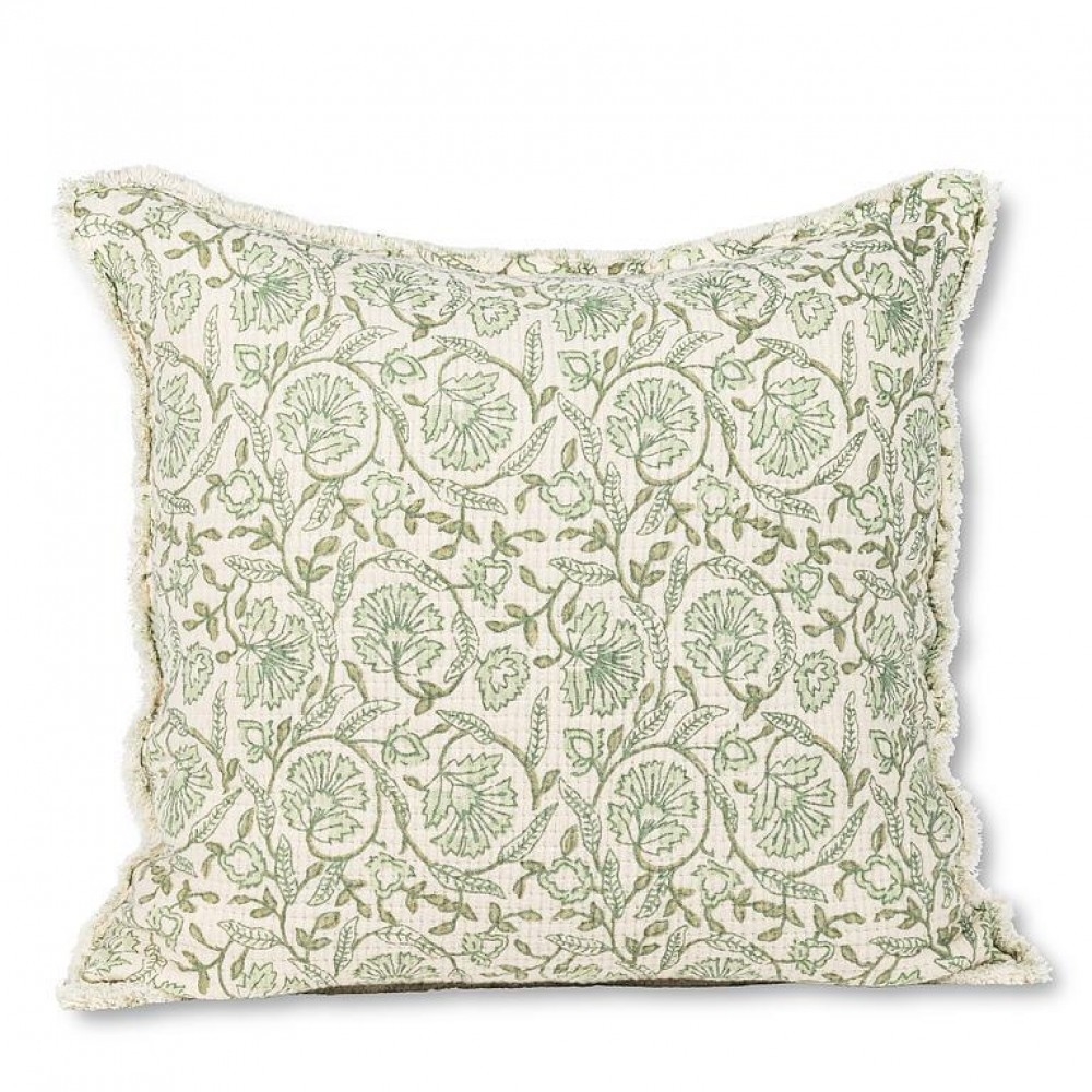 AB-95-EVELYN-2020 Green And White Square Floral Cushion
