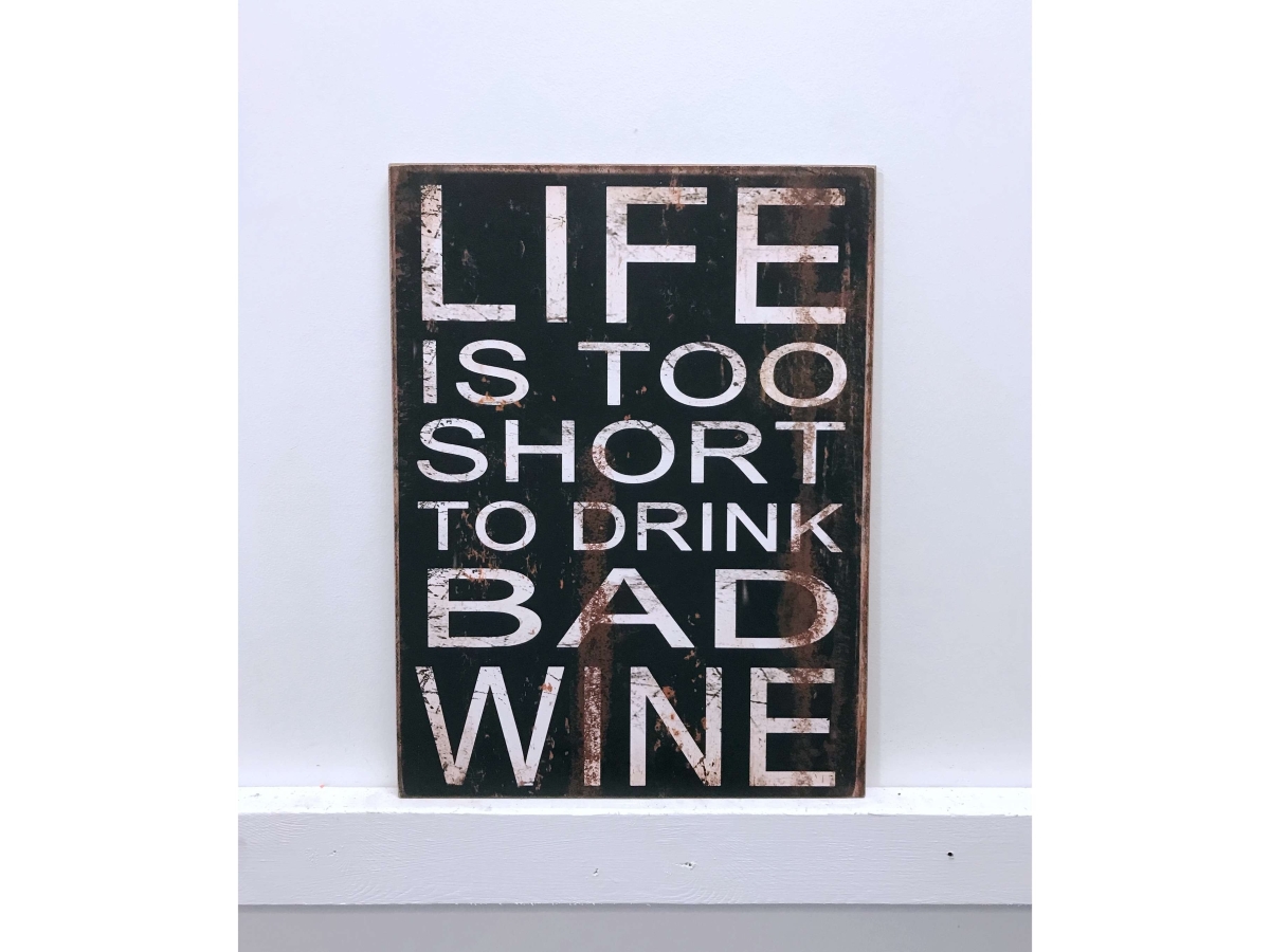 IV-W14-G51 Life & Wine Wooden Sign Wall Decor