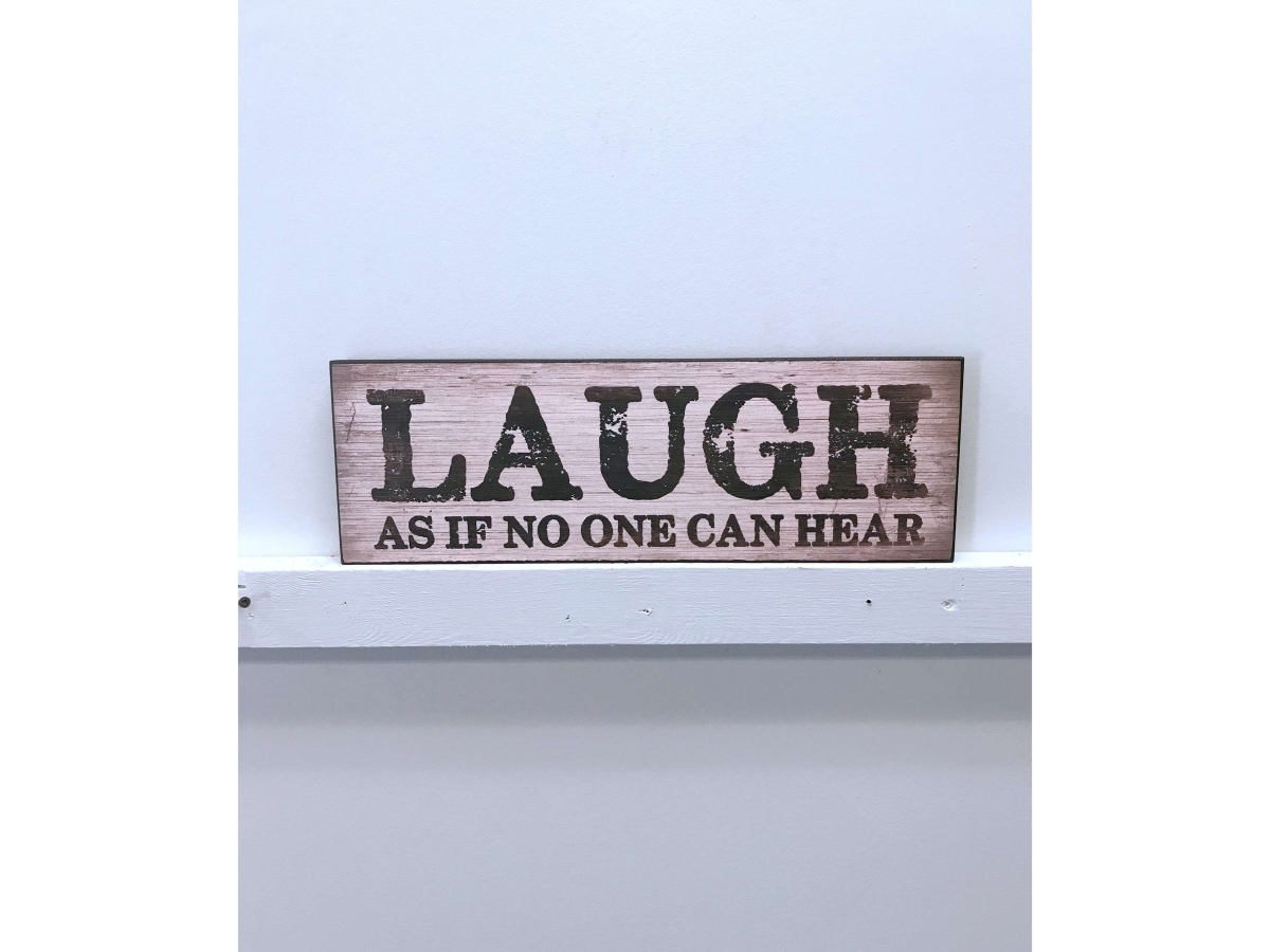 IV-W14-G60 Laugh Wooden Sign Wall Decor