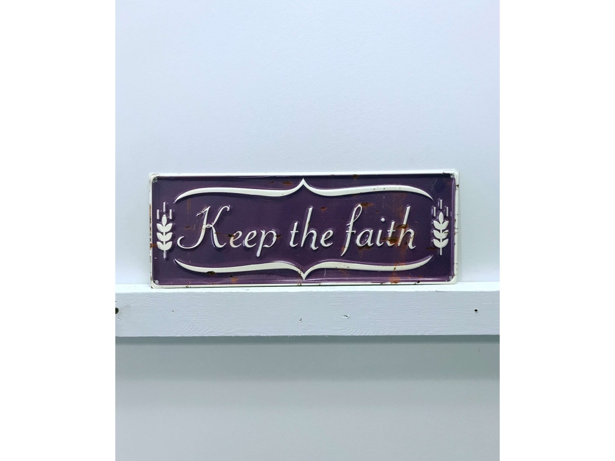 IV-W14-GT017 Keep the Faith Vintage Metal Wall Decor