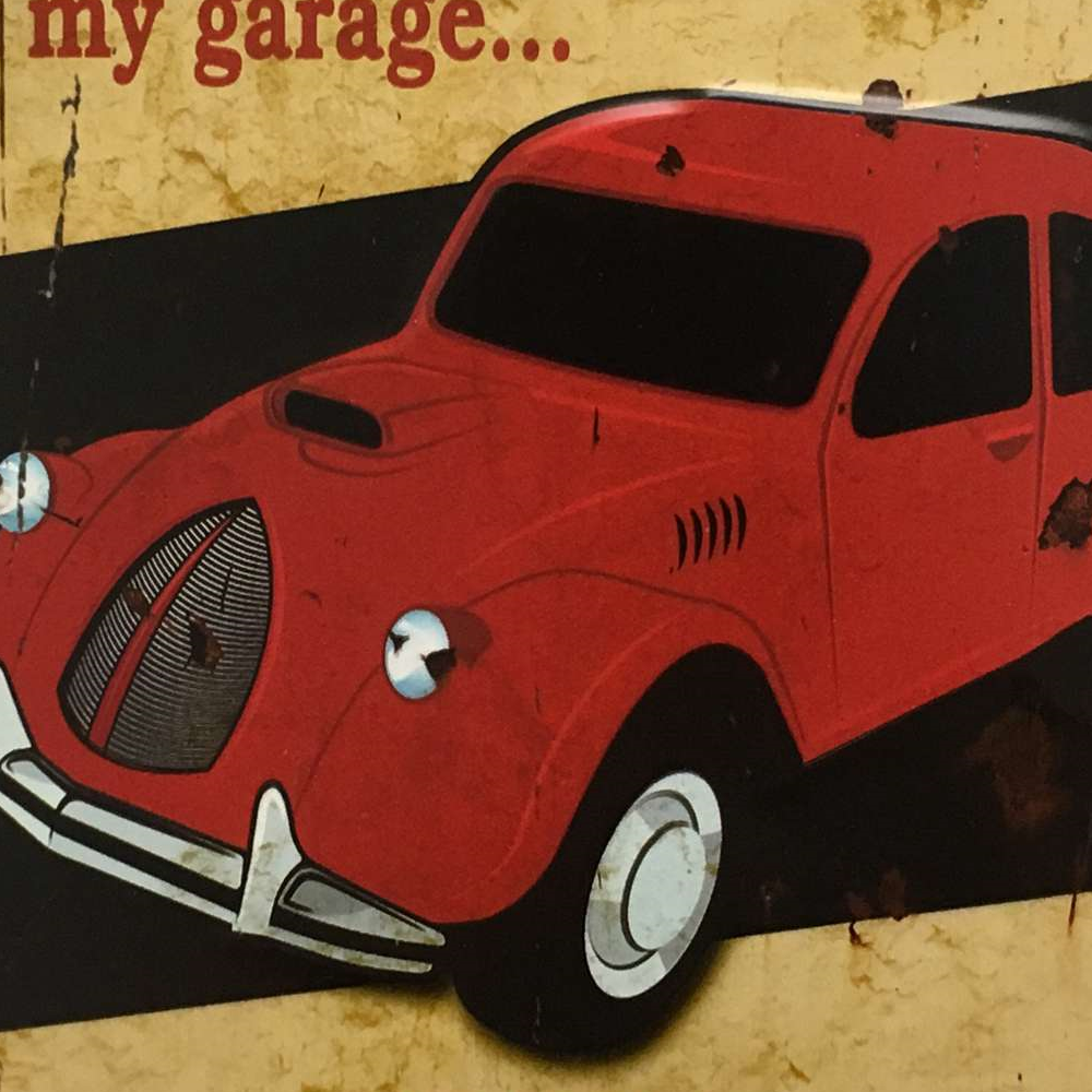 IV-W14-GT025 My Garage My Rules Vintage Metal Wall Decor
