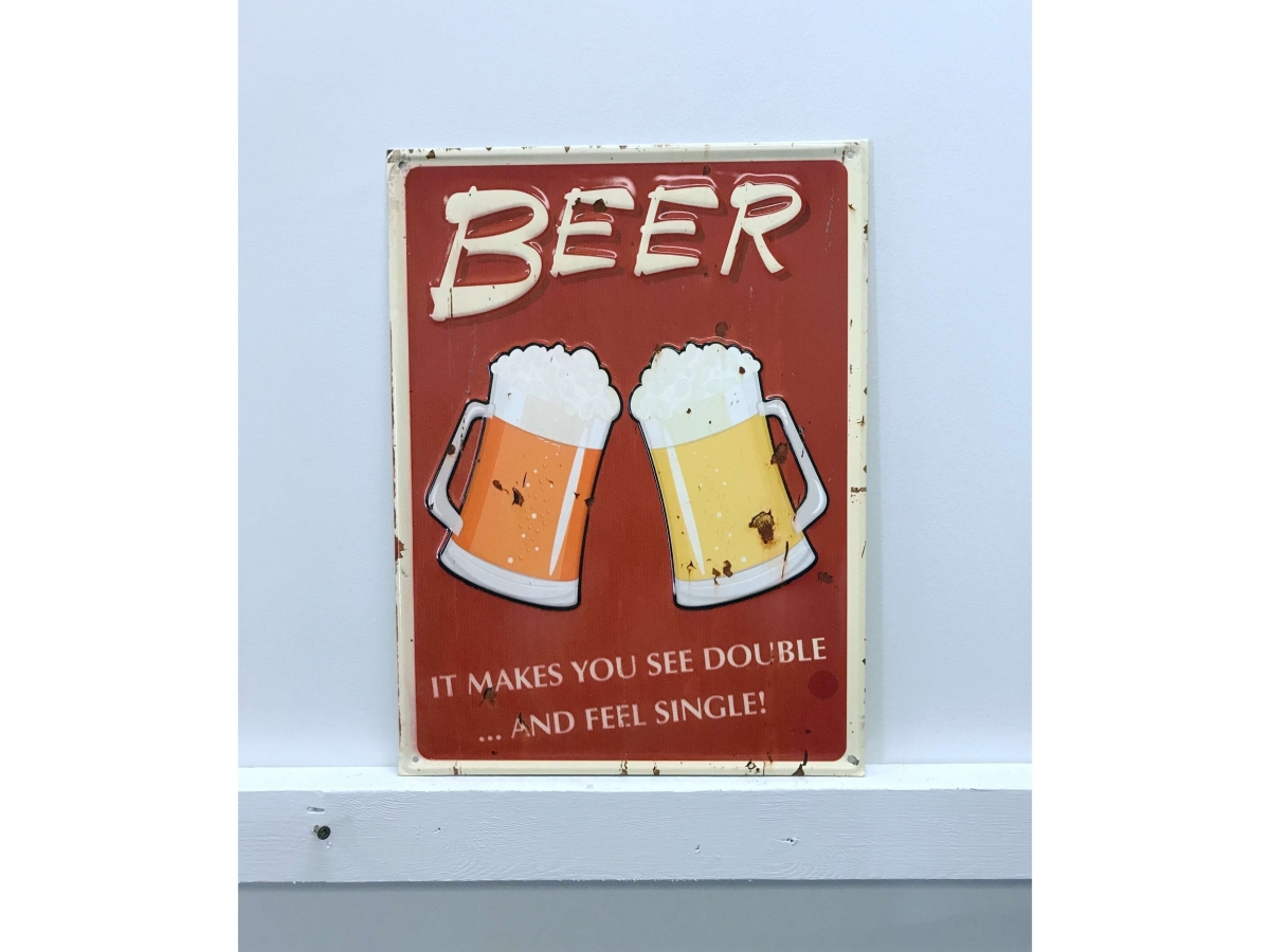 IV-W14-GT026 Beer Reason Vintage Metal Wall Decor