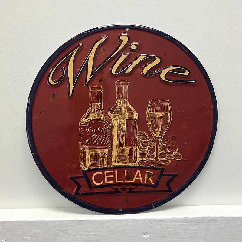 IV-W14-GT049 Wine Cellar Vintage Metal Wall Decor