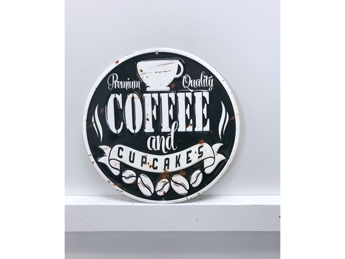 IV-W14-GT050 Coffee & Cupcakes Vintage Metal Wall Decor