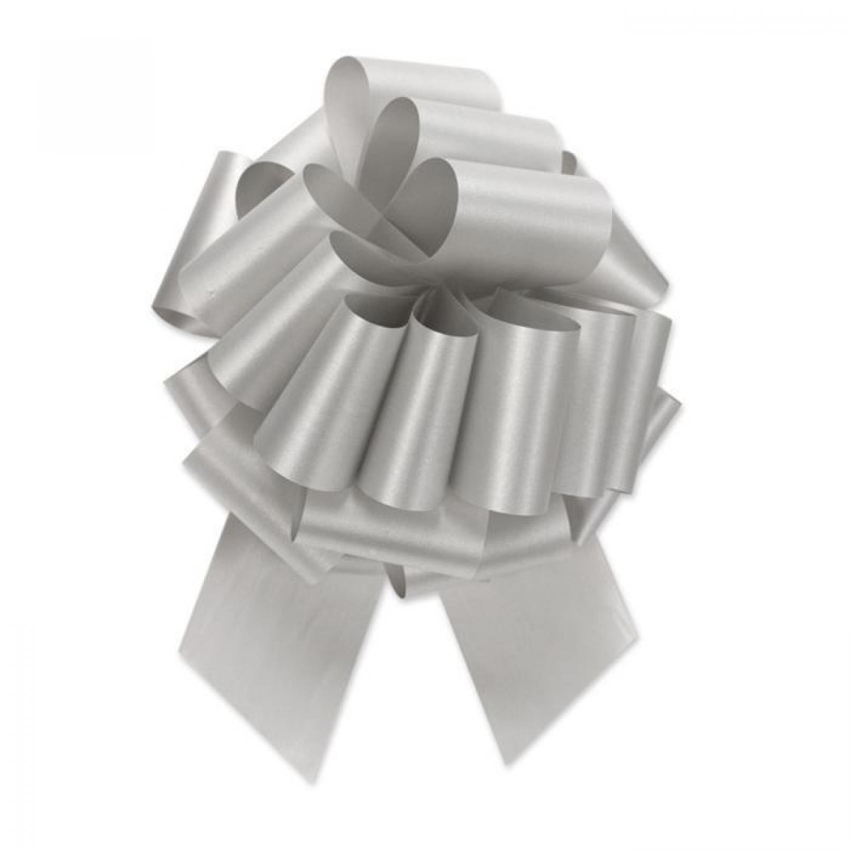 AI-BPF520_Q01 50Pcs- 4'D Pullbow Silver Ribbon