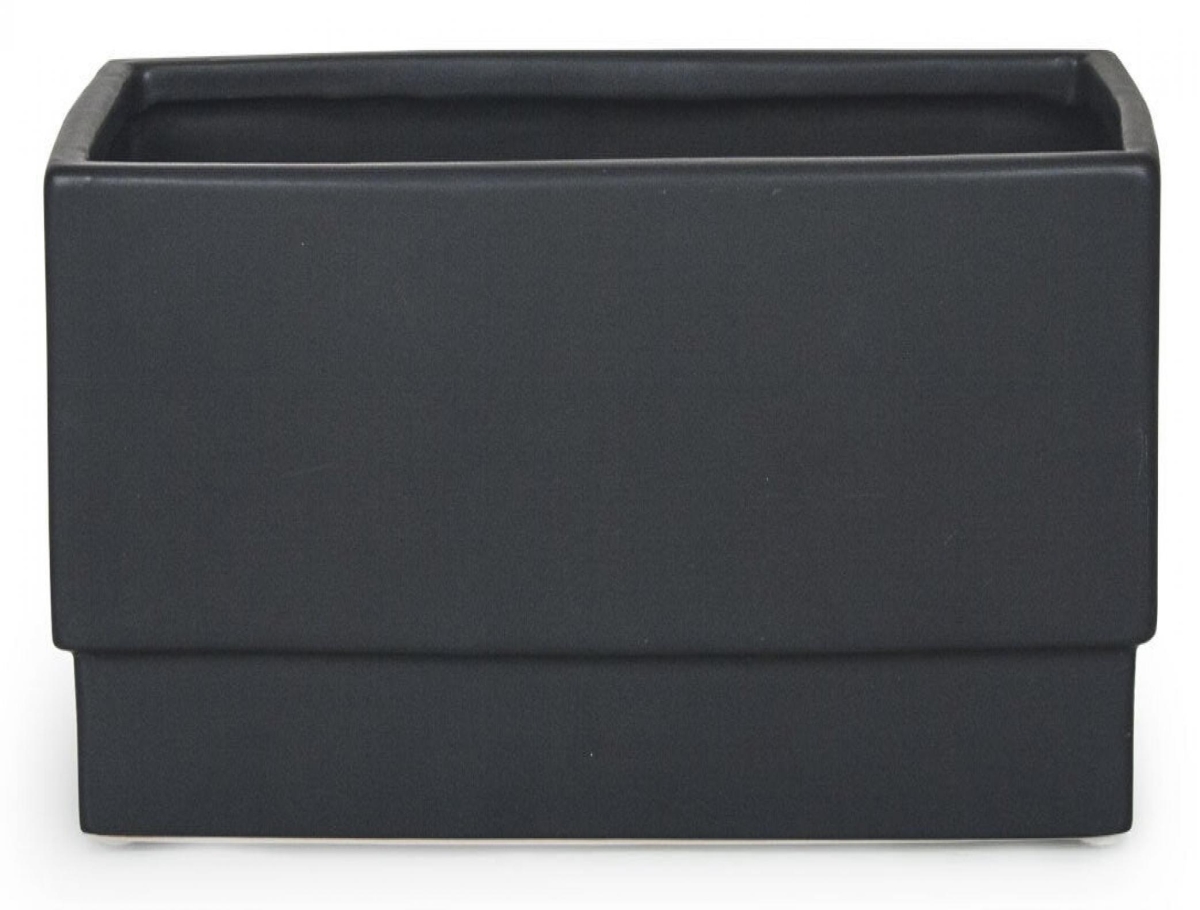 AI-CE30BLA_Q01 Matte Black Rectangular Planter