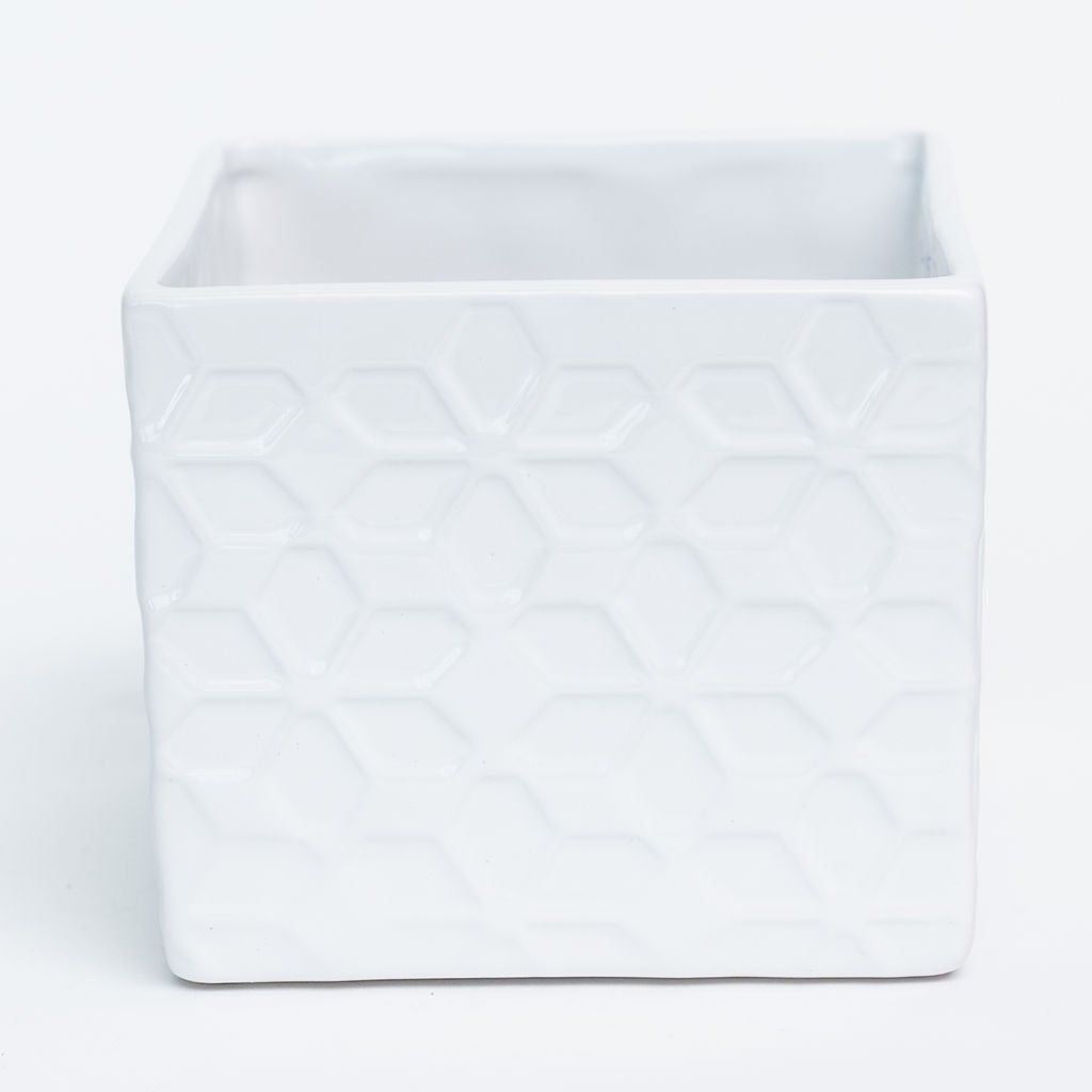 AI-CE01-115_Q01 White With Floral Pattern Planter