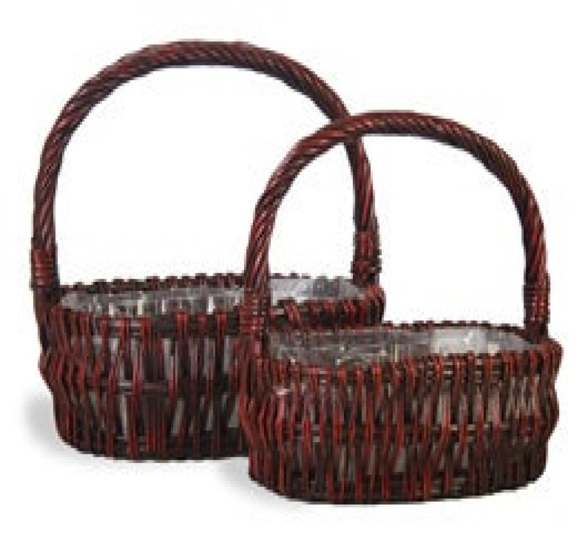 AI-4266RS Set Of 2 Oval Willow Handled Baskets