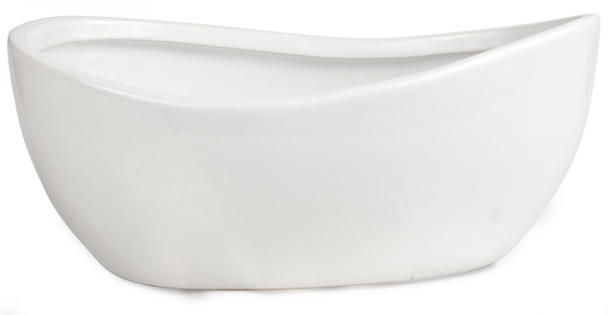 AI-CE23WH_Q01 White Handthrown Look Planter