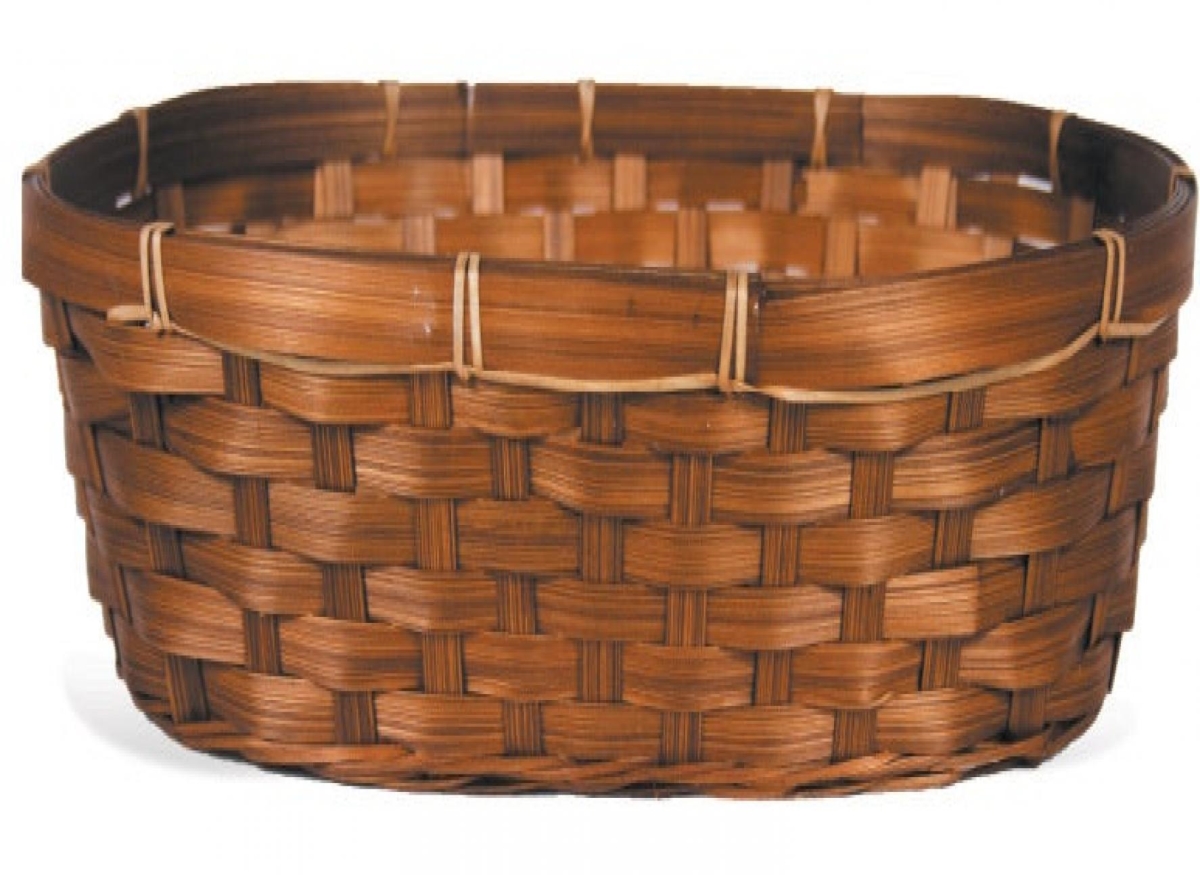 AI-5265BR_Q01 Oval Brown Bamboo Basket