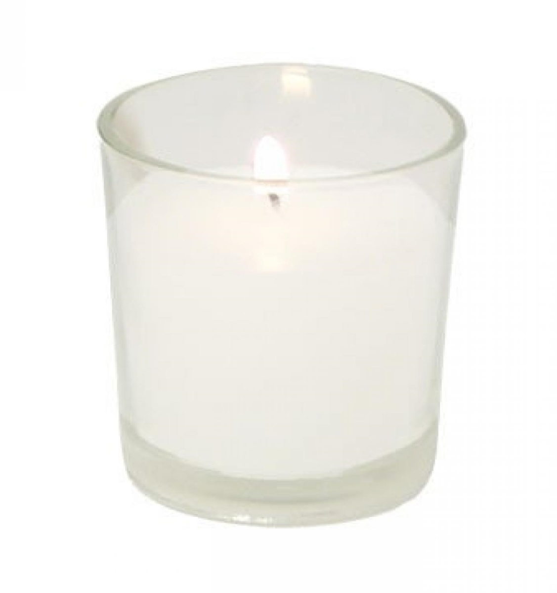 AI-C2WH_Q01 Glass Holder With White Votive Candle