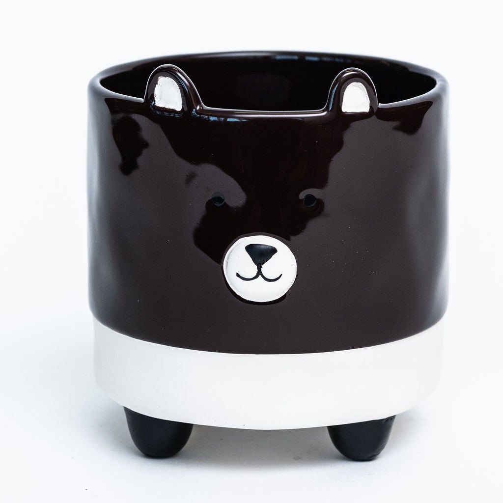 AI-CE00-102_Q01 Black & White Puppy Footed Planter