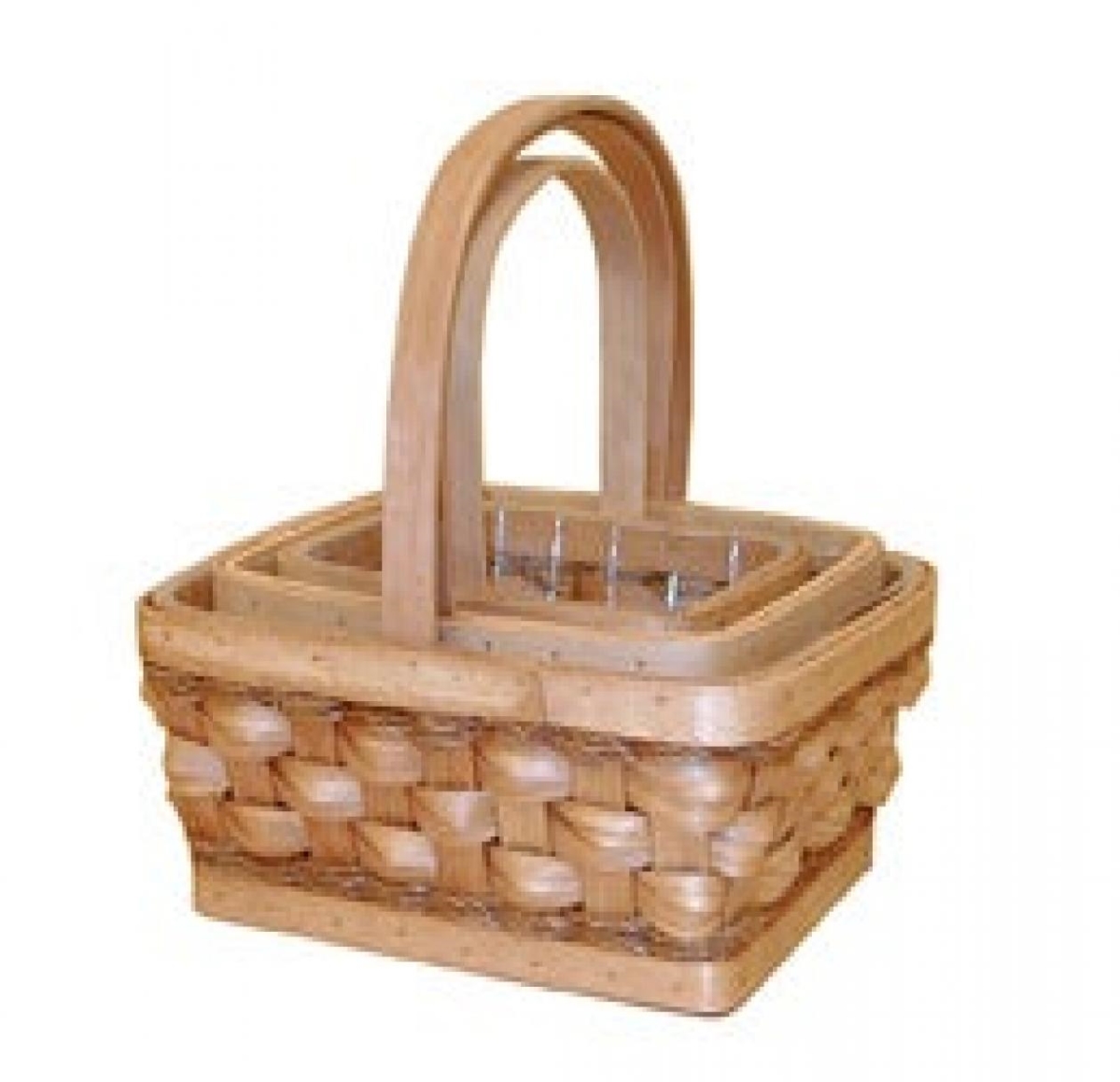 AI-4165SLA Set Of 3 Slatwood Light Brown Handled Baskets