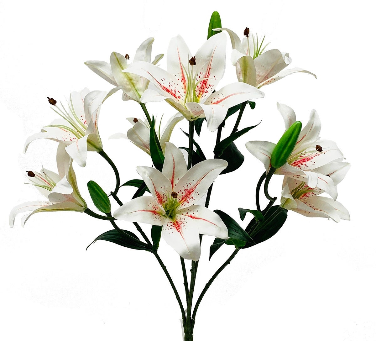 AI-FL3762CRW_Q01 White Lily Bush Artificial Flower