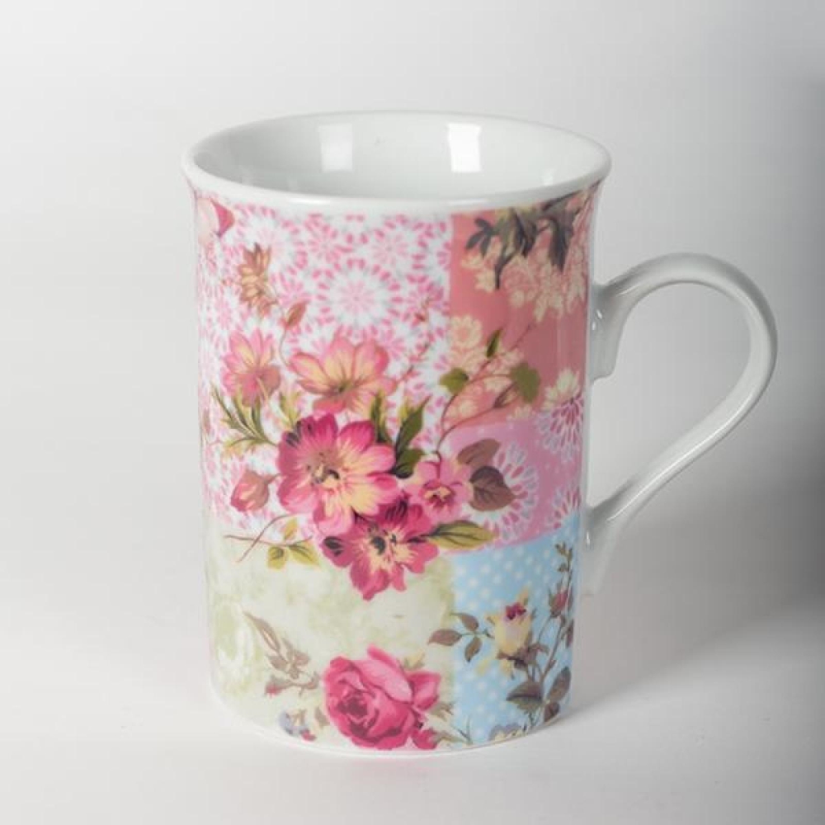 Picture of MDR Trading Inc. FP-MUG-R106_Q01 Porcelain Quilt And Flowers Mug