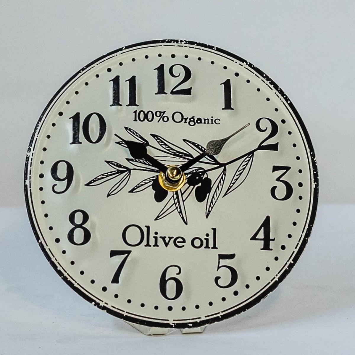 FP-MIN-202_Q01 Antique White And Black Olive Oil Table Clock