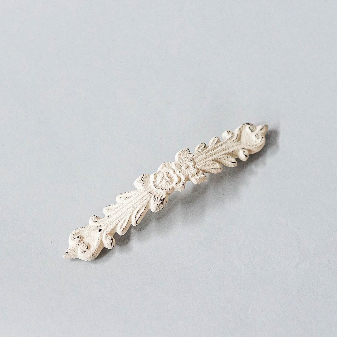 FP-KIN-158_Q01 Washed Antique White Cast Iron Drawer Handle