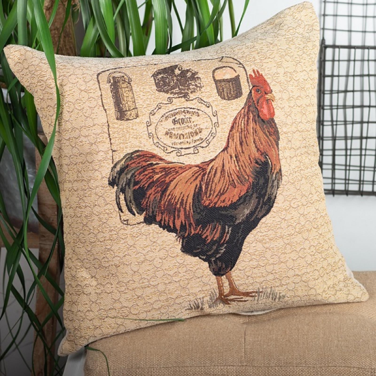 Picture of MDR Trading Inc. FP-TXPC-007_Q01 Rooster Tapestry Cushion Cover