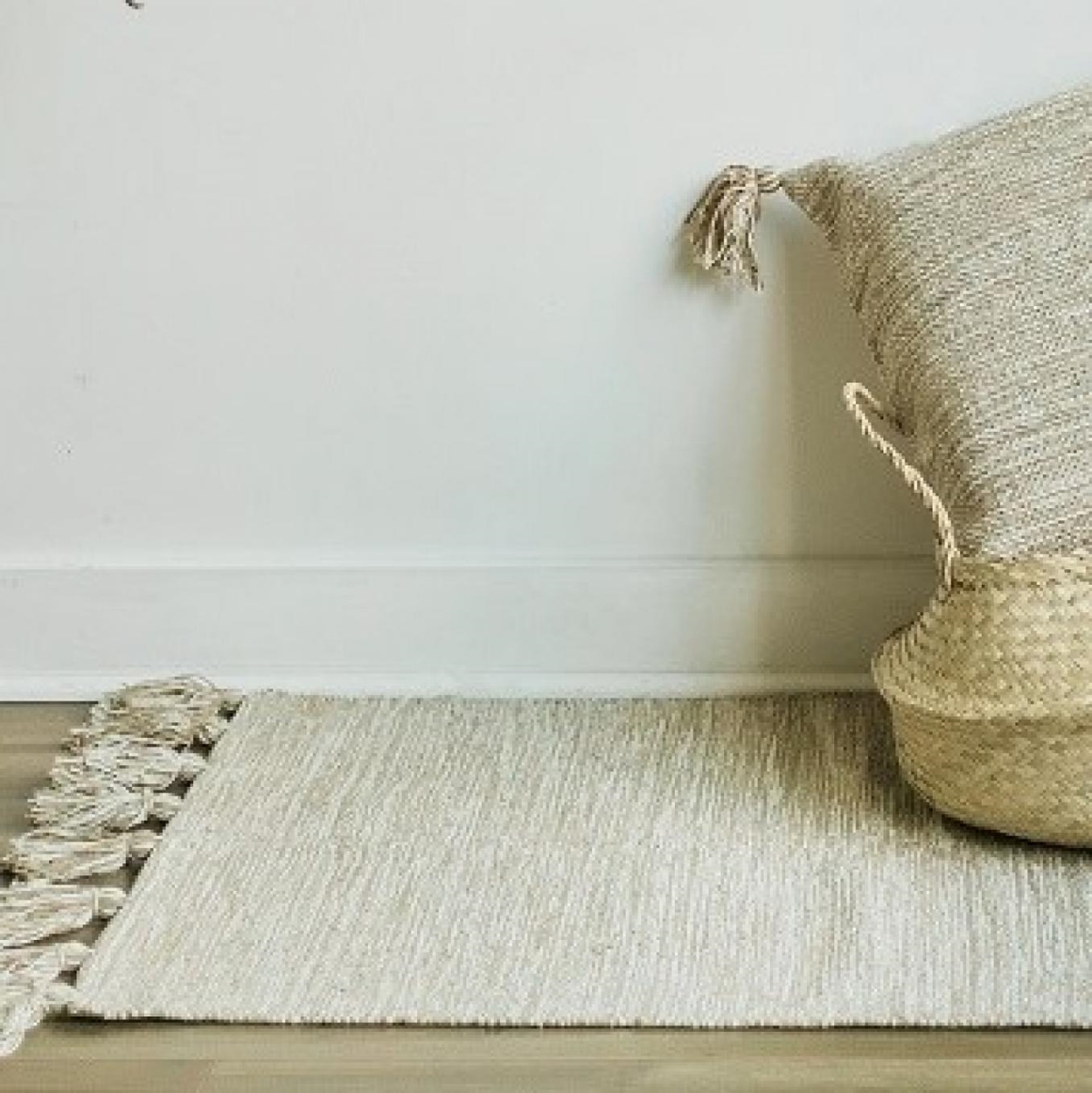 Woven Beige And Brown Pattern With Tassels Rug