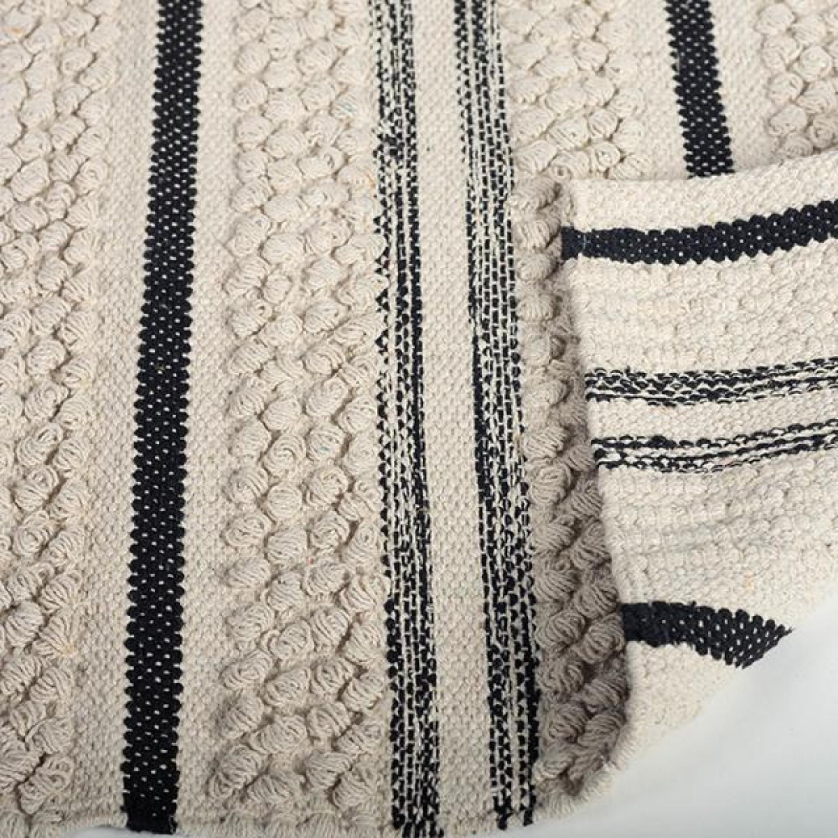 FP-IMT-122-rg-M_Q01 Woven Textured Pattern Cotton Rug