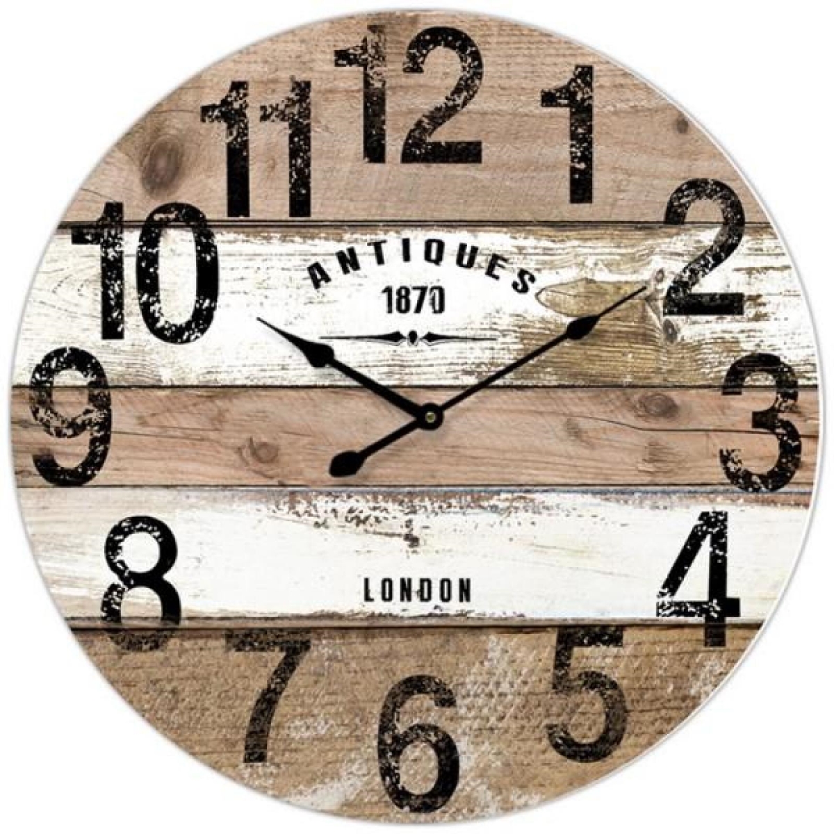 FP-MIN-183_Q01 Antiques 1870 London Planks Look Wall Clock