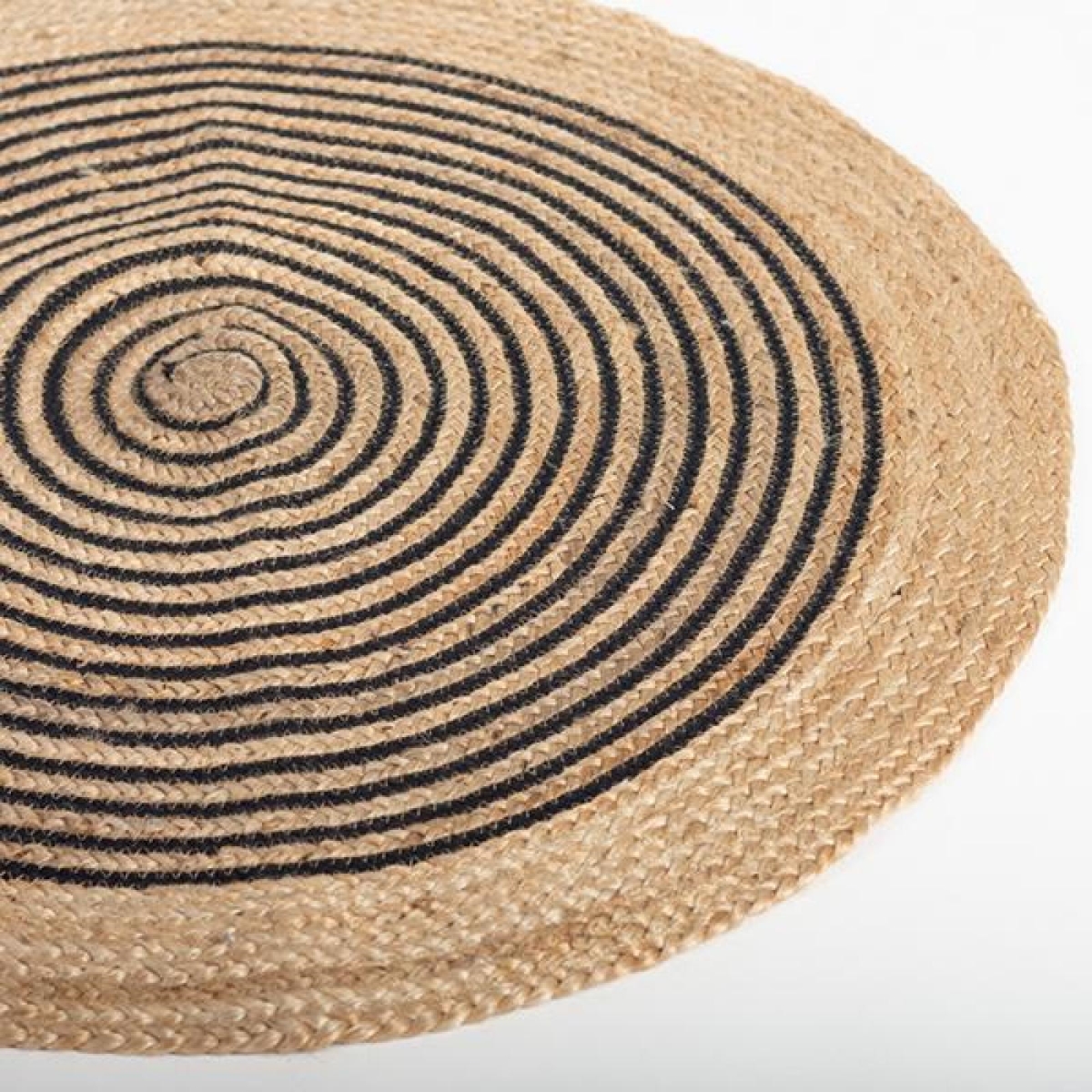 FP-IMT-107_Q01 Round Natural With Black Stripes Rug