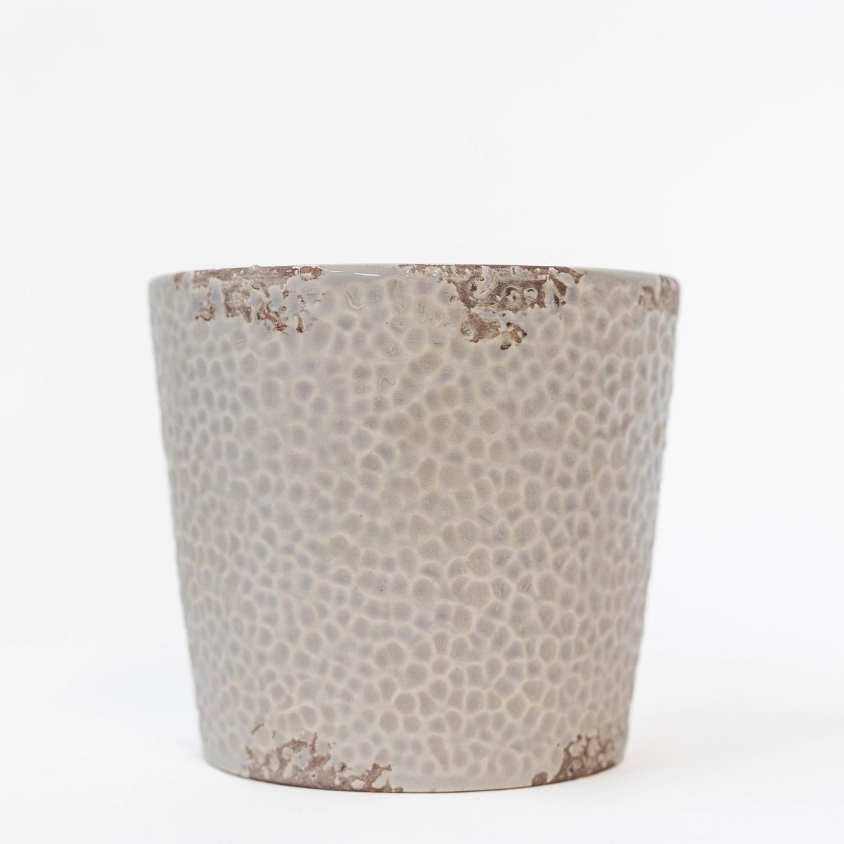 FP-ECX-097_Q01 Antique Look Textured Cream Color Planter