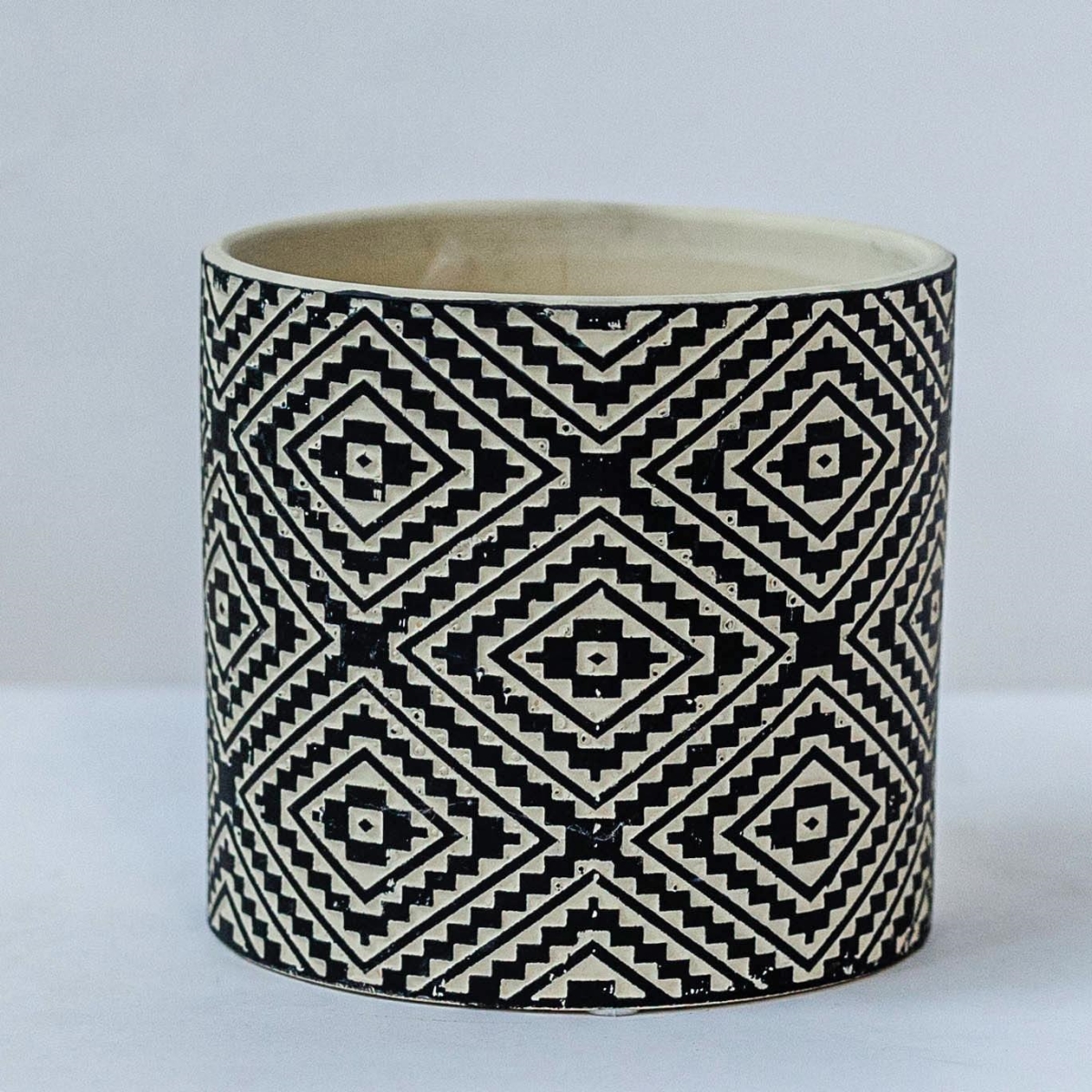 Black And Cream With Aztec Pattern Planter