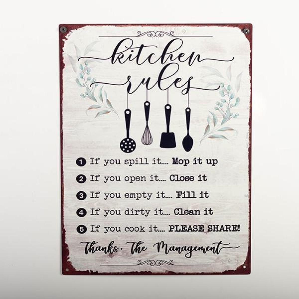 FP-MIN-277_Q01 Kitchen Rules With Text Sign
