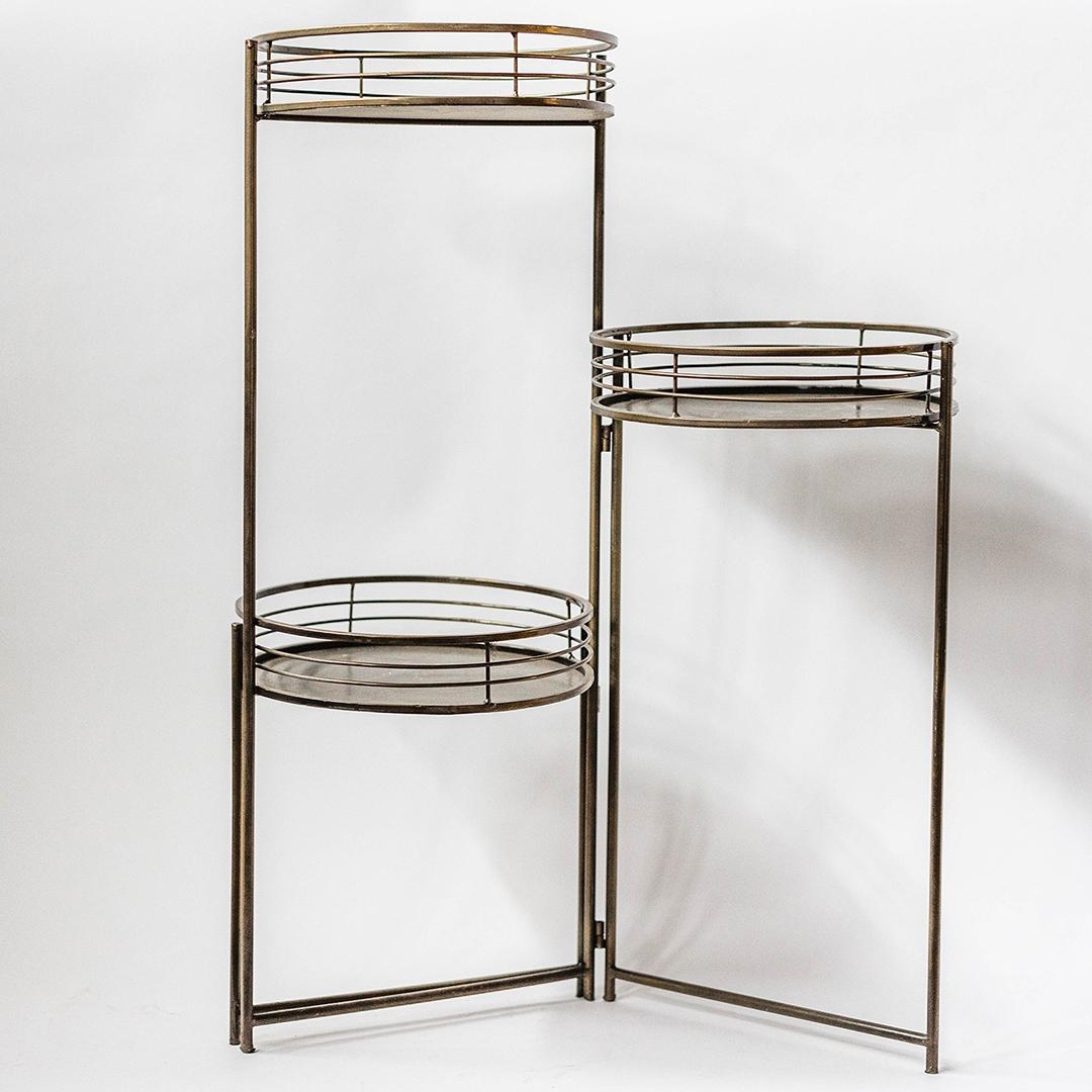 FP-LCD-365_Q01 3 Tier Connected Antique Bronze Color Metal Stand