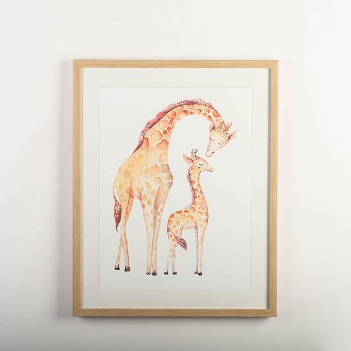 FP-LIN-070_Q01 Framed Print Little Giraffe Family Wall Decor