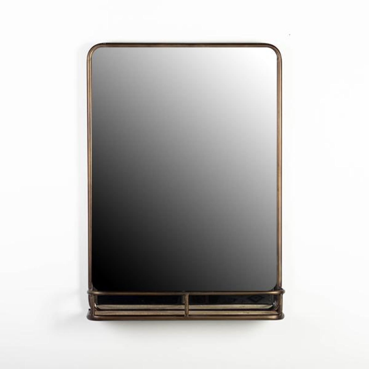 FP-WEN-21009_Q01 Wooden Frame With Shelf Wall Mirror