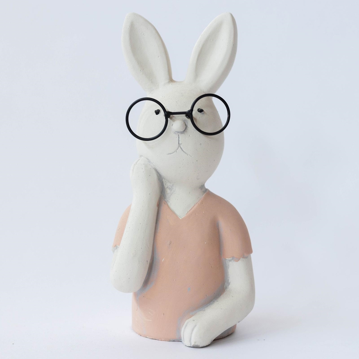 FP-CNP-221-B_Q01 Ceramic Bunny In A Beige T-Shirt Figurine