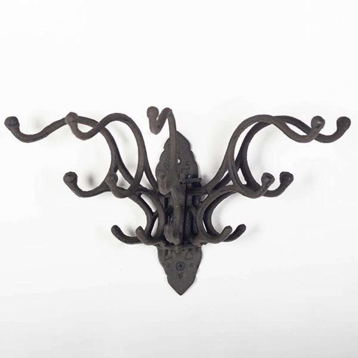 FP-KIN-069-B_Q01 Cast Iron Moveable 5 3 Prong Wall Hooks