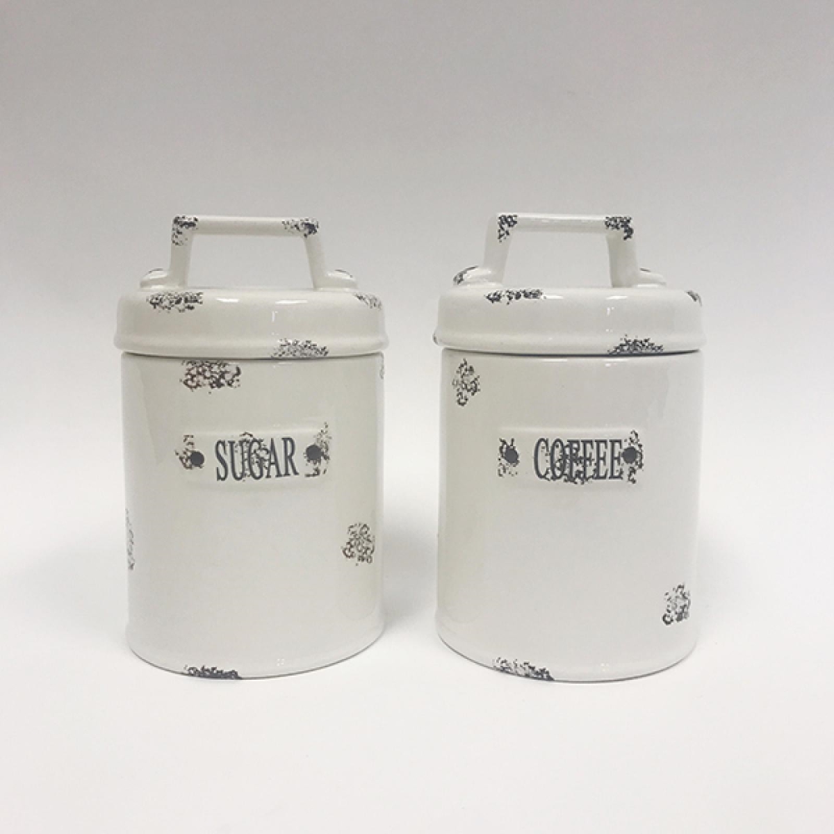 Picture of MDR Trading Inc. FP-WCJ-001 Set Of 2 Rustic Look Coffee And Sugar Canister