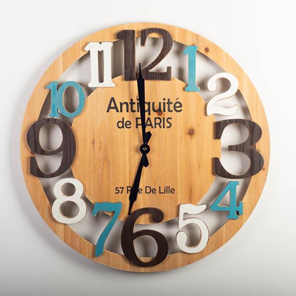 FP-MIN-316_Q01 Antiquit De Paris With Multi Colored Numbers Wall Clock
