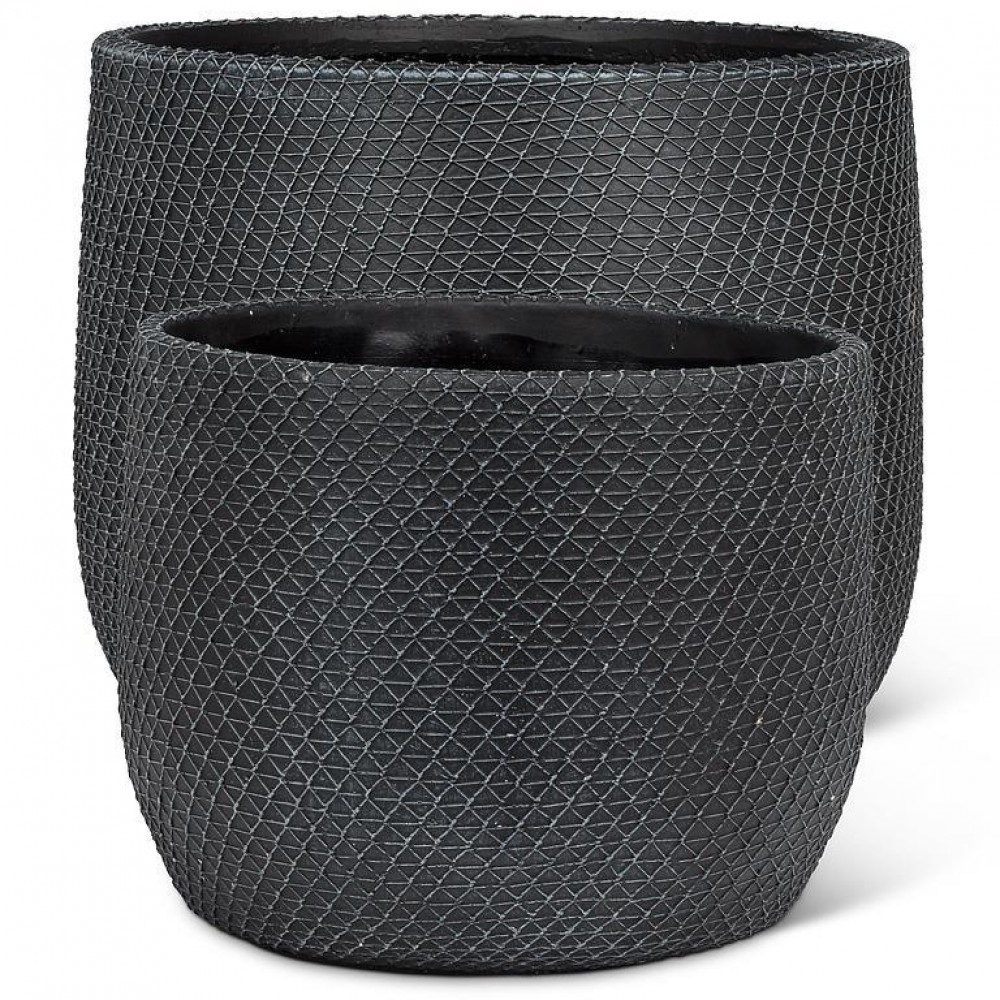 Extra Large Mesh Texture Planters - Gray - Set of 2 - Durable Cement Blend