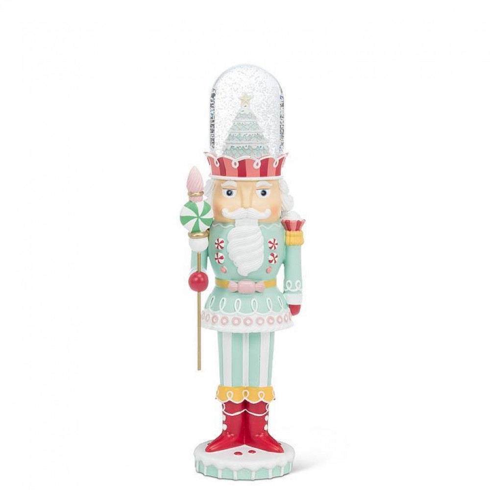 AB-27-CHARM-583 Candy Nutcracker Soldier Snow Globe