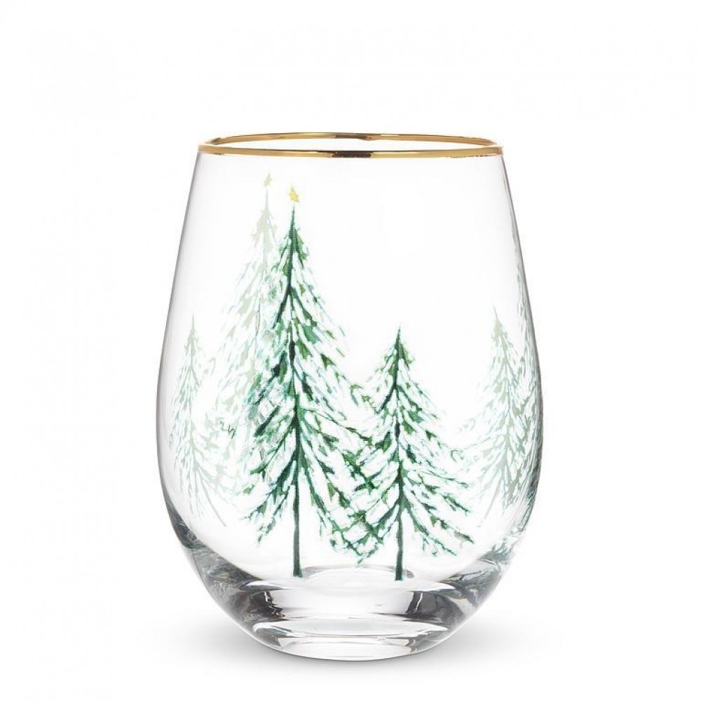 AB-27-BAVARIA-SG_Q01 Winter Trees Stemless Wine Glass