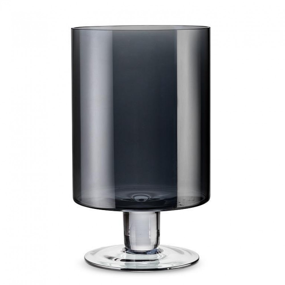Large Iridescent Smoke Lustre Hurricane Candle Holder